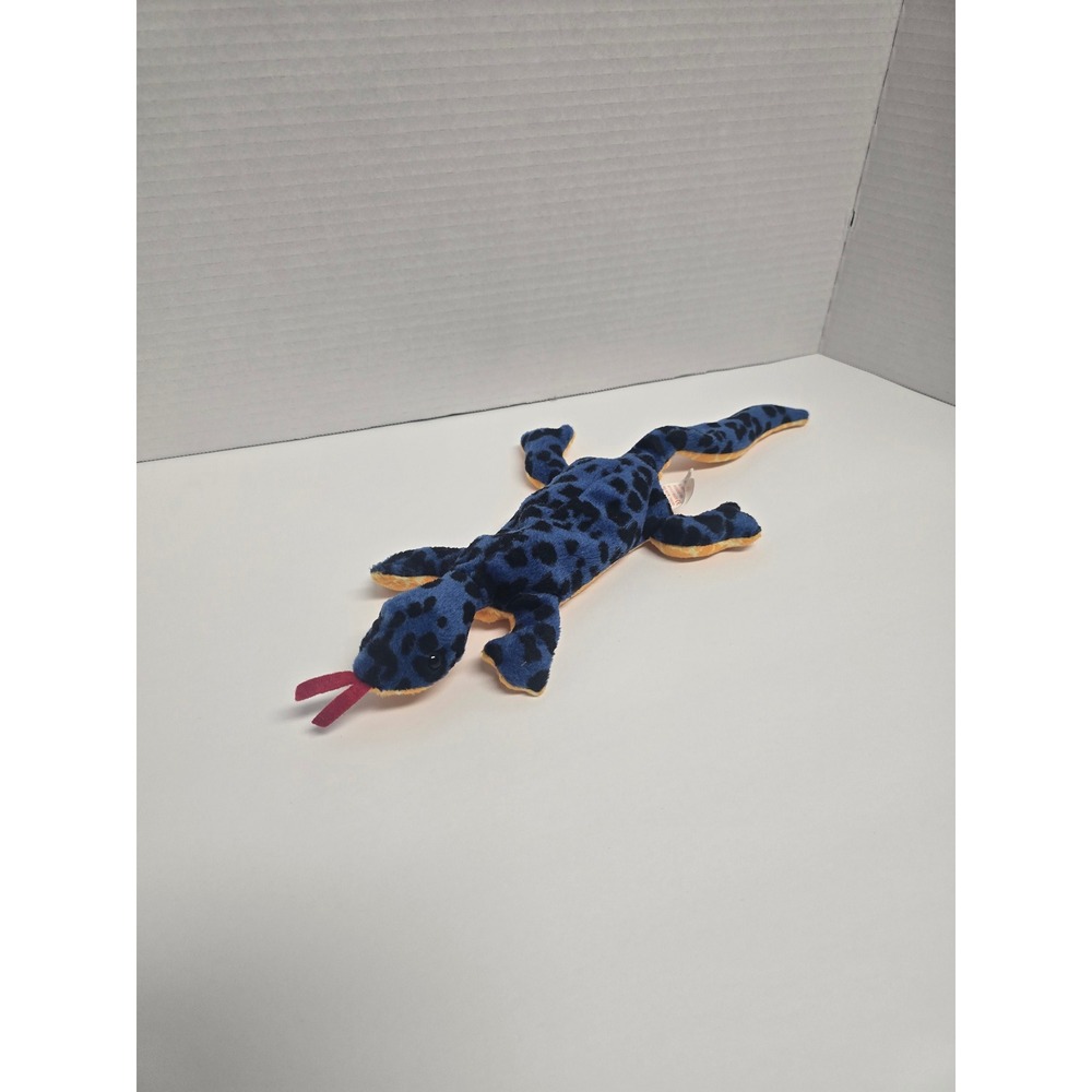Ty Beanie Babies Lizzy the Lizard 1995 Blue Orange Spotted Plush Vintage Toy